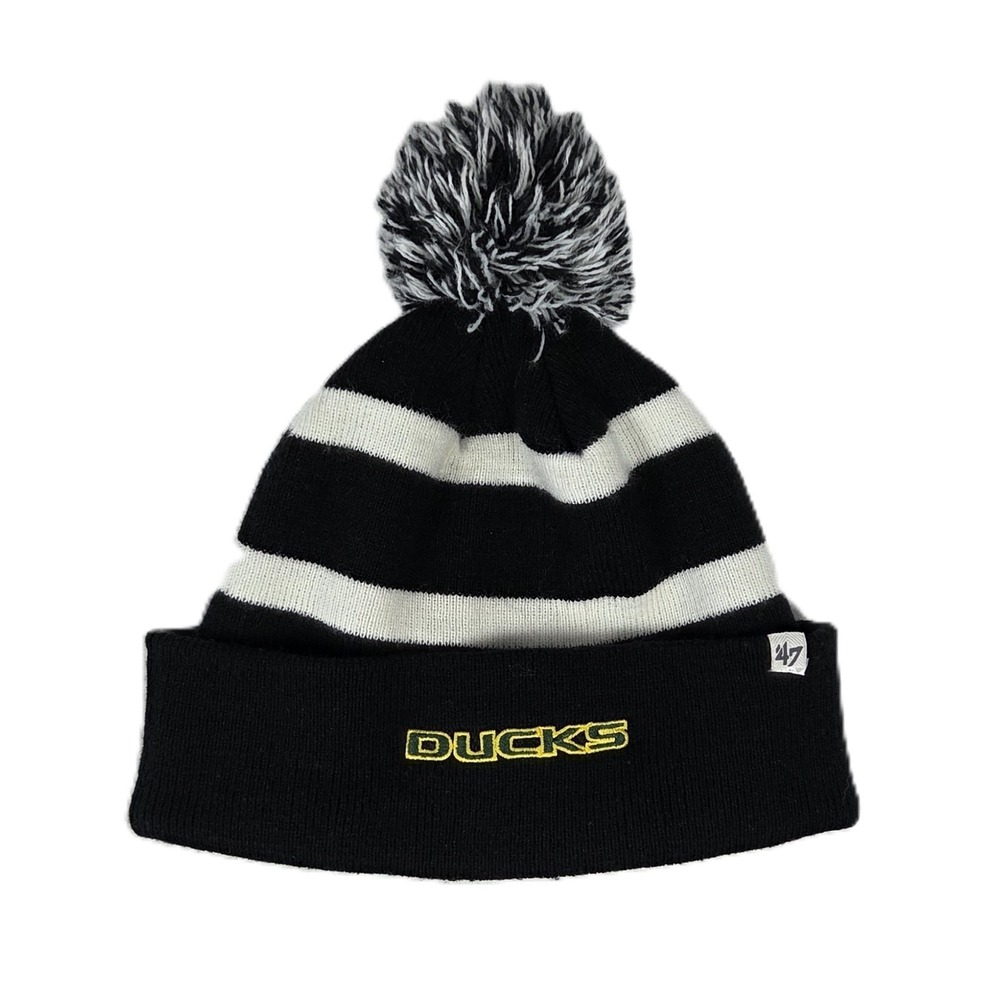 '47 Brand Oregon Ducks CFP Rose Bowl Playoff Semifinal Pom Beanie Hat Black